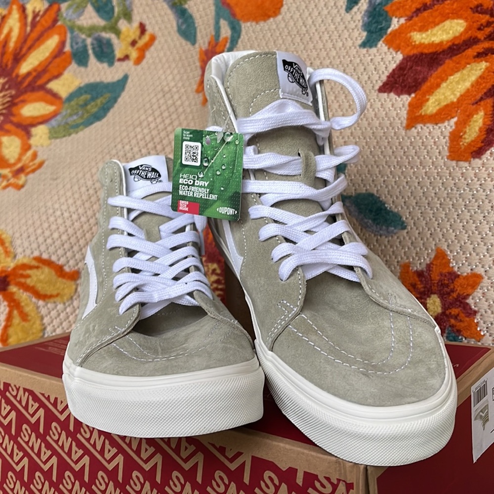 Vans Sk8-Hi Pig Suede Moss Gray/Snow White WMNS sneakers - Picture 9 of 16